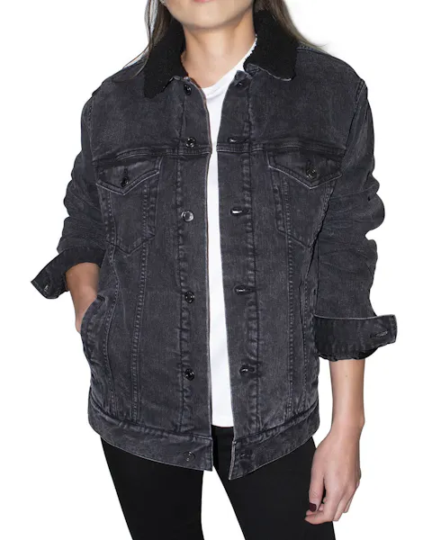 Threadfast Apparel 372J Unisex Sherpa - Lined Denim Jacket - Ninja Transfers