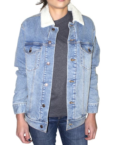Threadfast Apparel 372J Unisex Sherpa - Lined Denim Jacket - Ninja Transfers