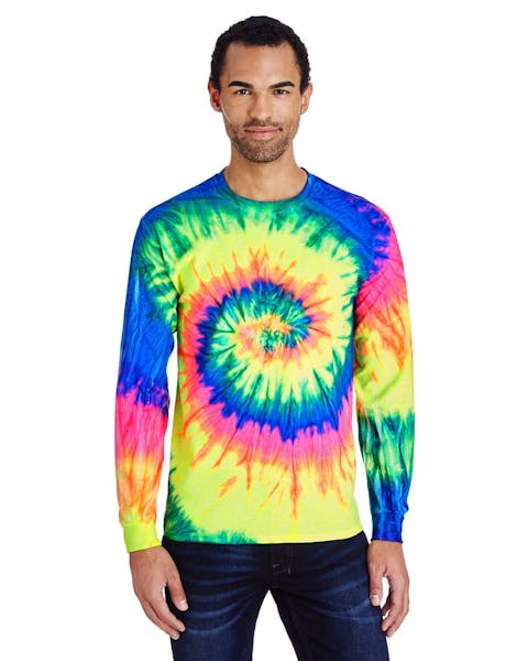 Tie - Dye CD2000 Adult 5.4 oz. 100% Cotton Long - Sleeve T-Shirt - Ninja Transfers