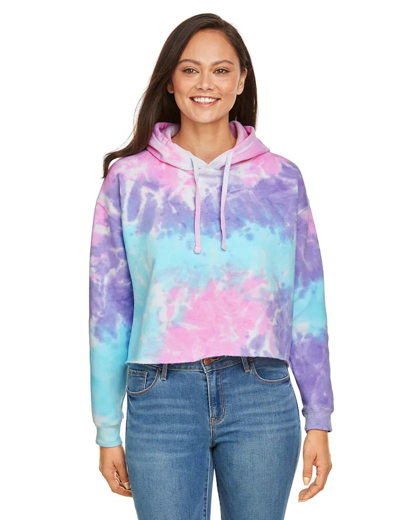 Tie - Dye CD8333 Ladies' Cropped Hooded Sweatshirt - Ninja Transfers