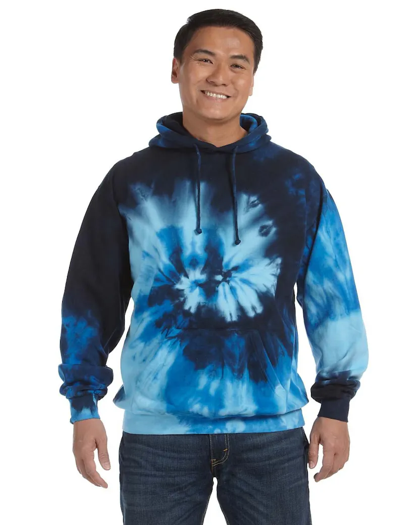 Tie - Dye CD877 Adult Tie - Dyed Pullover Hooded Sweatshirt - Ninja Transfers