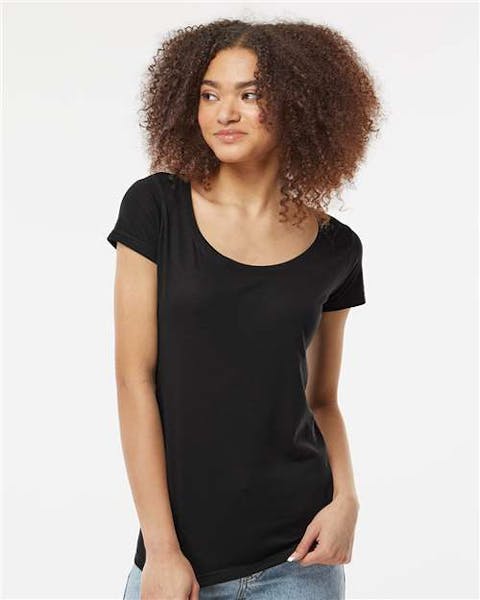 Tultex 243 Women's Poly - Rich Scoop Neck T-Shirt - Ninja Transfers