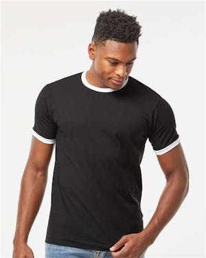 Tultex 246 Fine Jersey Ringer T-Shirt