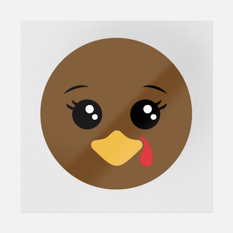 Turkey Face Round - Ninja Transfers