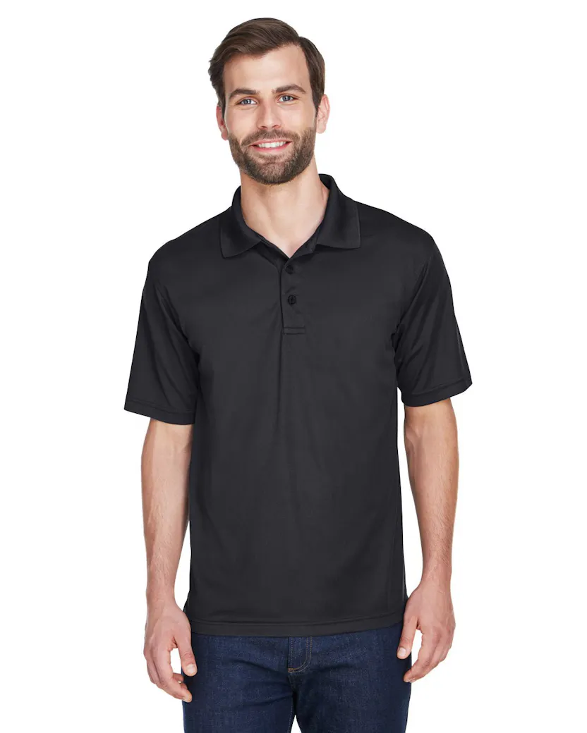 UltraClub 8210 Men's Cool & Dry MeshPiqu Polo - Ninja Transfers