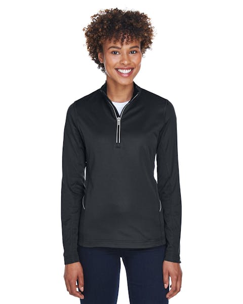 UltraClub 8230L Ladies' Cool & Dry Sport Quarter - Zip Pullover - Ninja Transfers