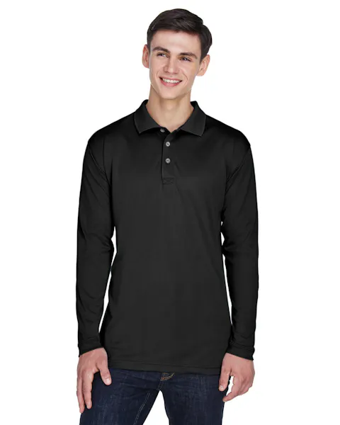 UltraClub 8405LS Adult Cool & Dry Sport Long - Sleeve Polo - Ninja Transfers