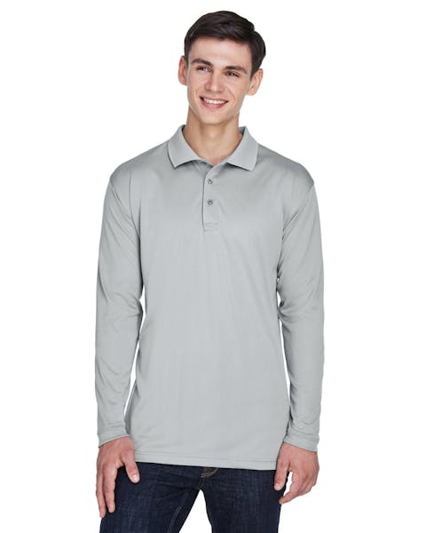 UltraClub 8405LS Adult Cool & Dry Sport Long - Sleeve Polo - Ninja Transfers
