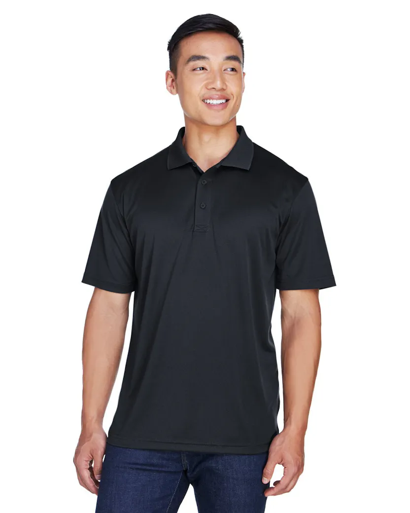 UltraClub 8405T Men's Tall Cool & Dry Sport Polo - Ninja Transfers