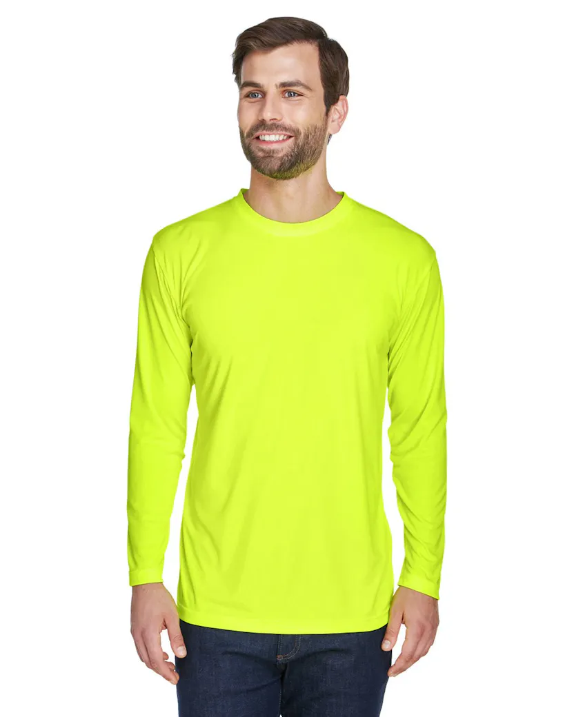 UltraClub 8422 Adult Cool & Dry Sport Long - Sleeve Performance Interlock T-Shirt - Ninja Transfers