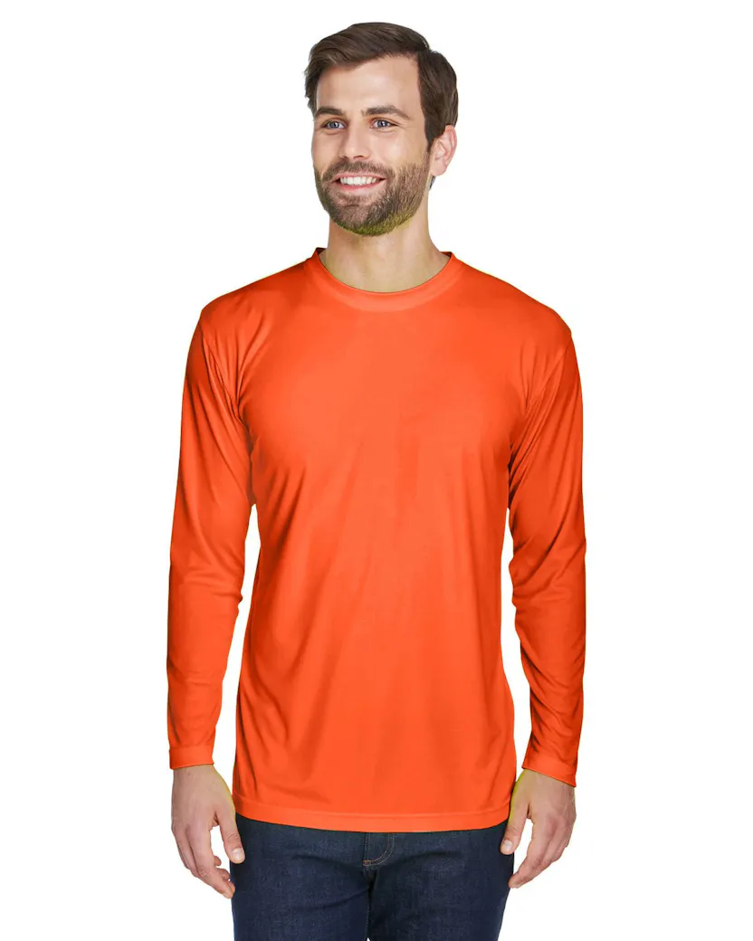 UltraClub 8422 Adult Cool & Dry Sport Long - Sleeve Performance Interlock T-Shirt - Ninja Transfers