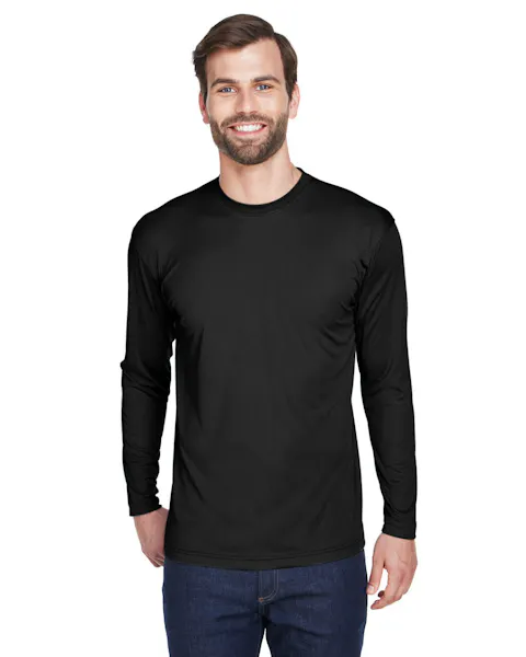 UltraClub 8422 Adult Cool & Dry Sport Long - Sleeve Performance Interlock T-Shirt - Ninja Transfers
