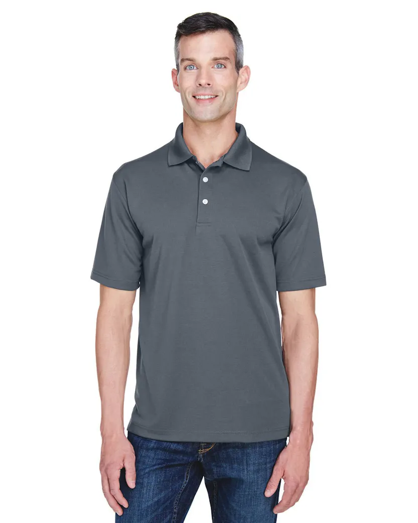 UltraClub 8445 Men's Cool & Dry Stain - Release Performance Polo - Ninja Transfers