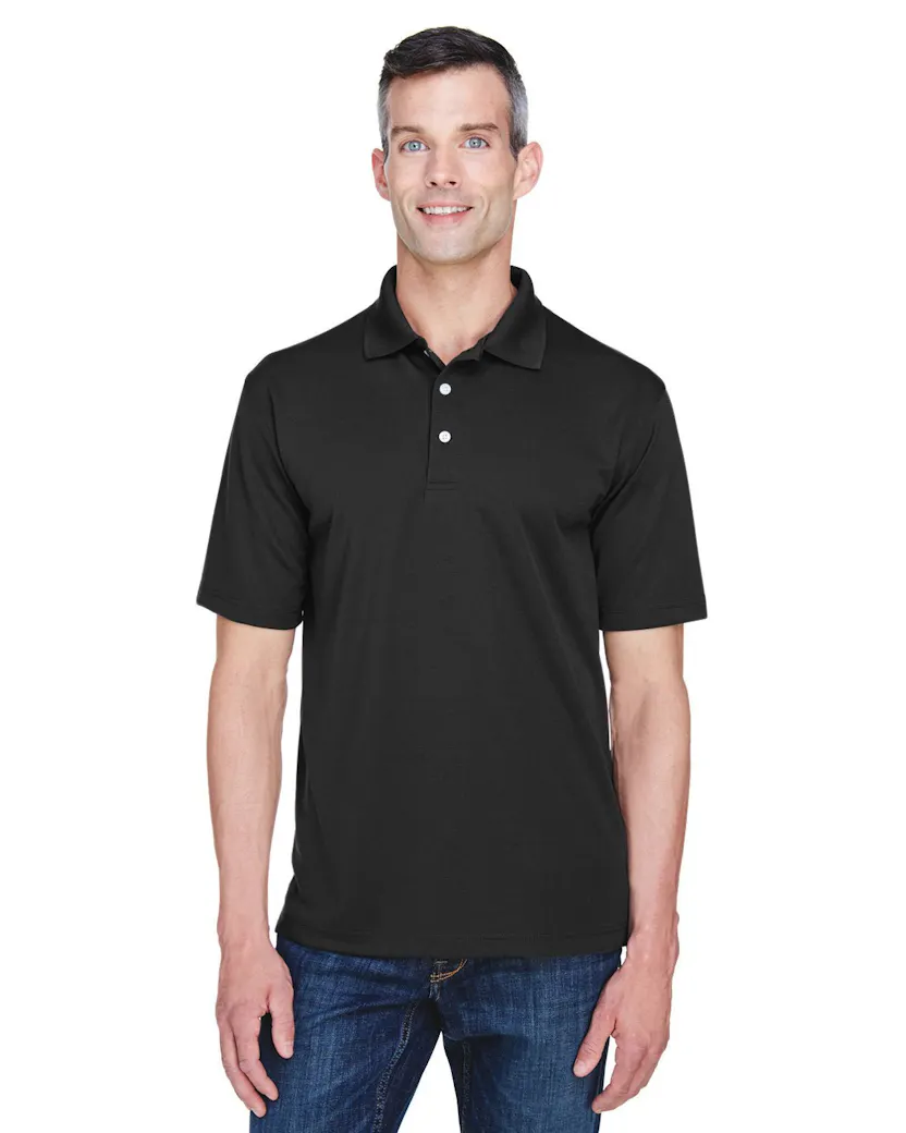 UltraClub 8445 Men's Cool & Dry Stain - Release Performance Polo - Ninja Transfers
