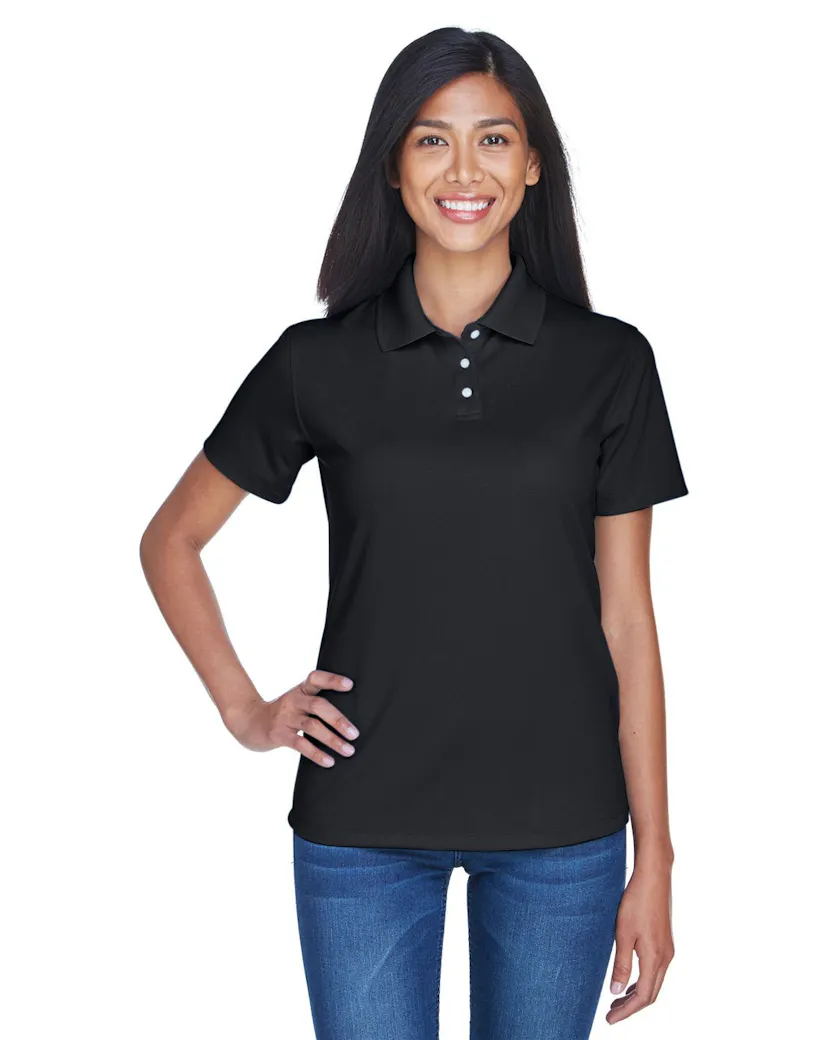 UltraClub 8445L Ladies' Cool & Dry Stain - Release Performance Polo - Ninja Transfers