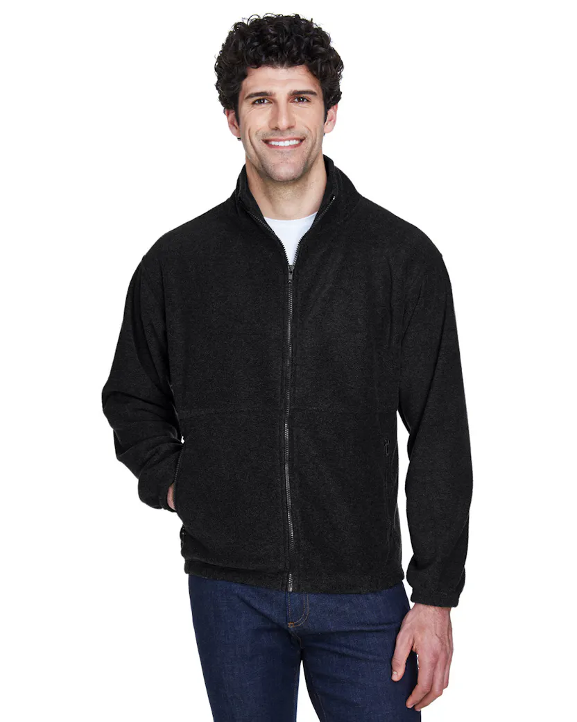 UltraClub 8485 Men's Iceberg Fleece Full - Zip Jacket - Ninja Transfers