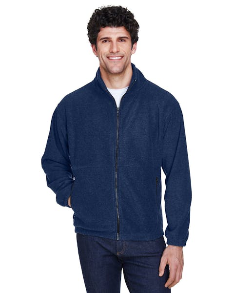 UltraClub 8485 Men's Iceberg Fleece Full - Zip Jacket - Ninja Transfers