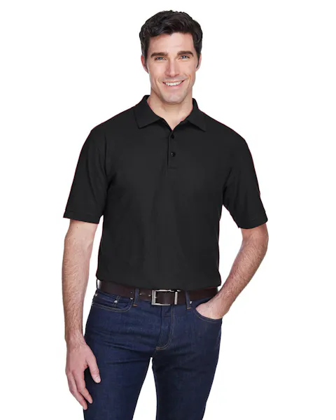 UltraClub 8540 Men's Whisper Piqu Polo - Ninja Transfers