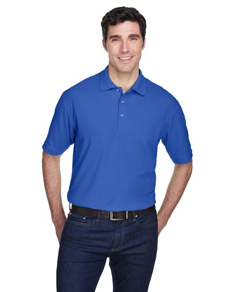 UltraClub 8540 Men's Whisper Piqu Polo - Ninja Transfers