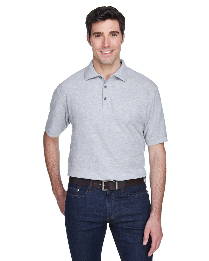 UltraClub 8540 Men's Whisper Piqu Polo - Ninja Transfers