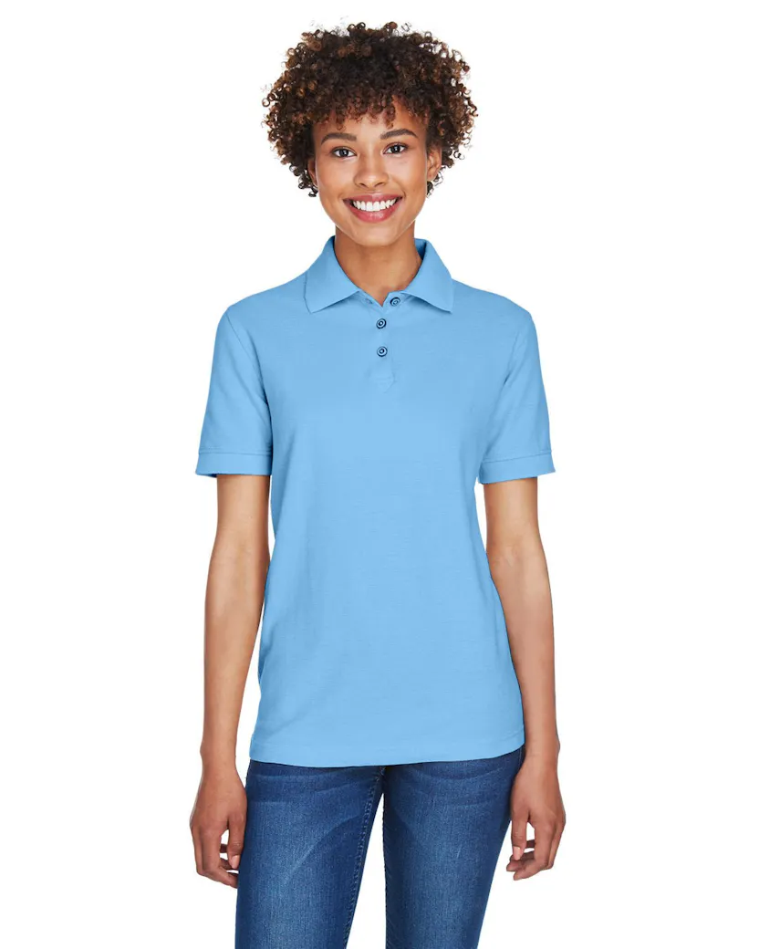 UltraClub 8541 Ladies' Whisper Piqu Polo - Ninja Transfers