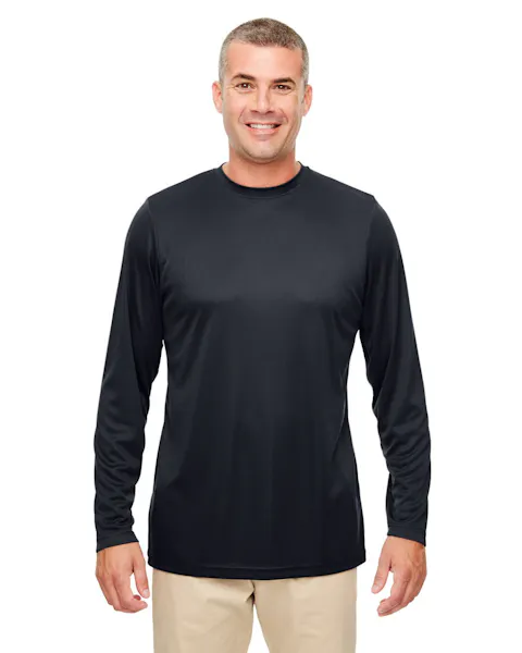 UltraClub 8622 Men's Cool & Dry Performance Long - Sleeve Top - Ninja Transfers