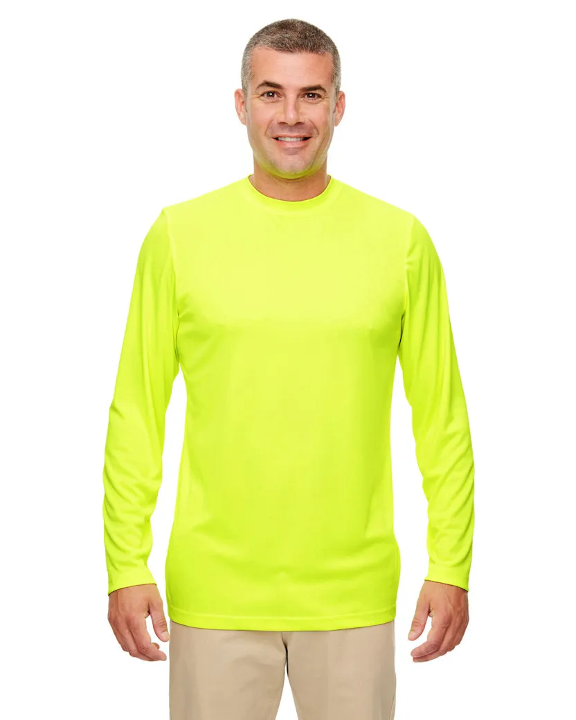 UltraClub 8622 Men's Cool & Dry Performance Long - Sleeve Top - Ninja Transfers