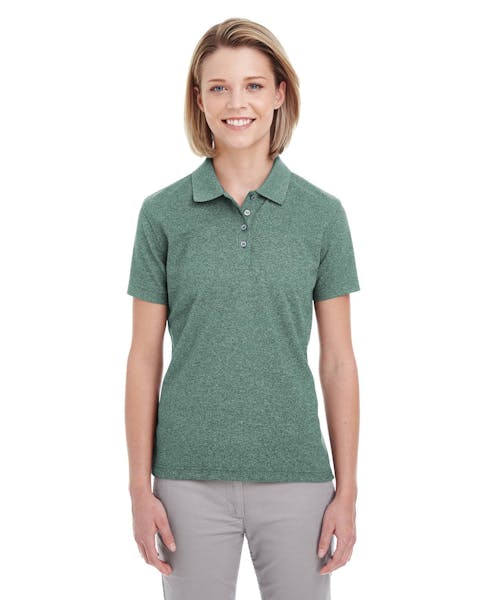 UltraClub UC100W Ladies' Heathered Piqu Polo - Ninja Transfers