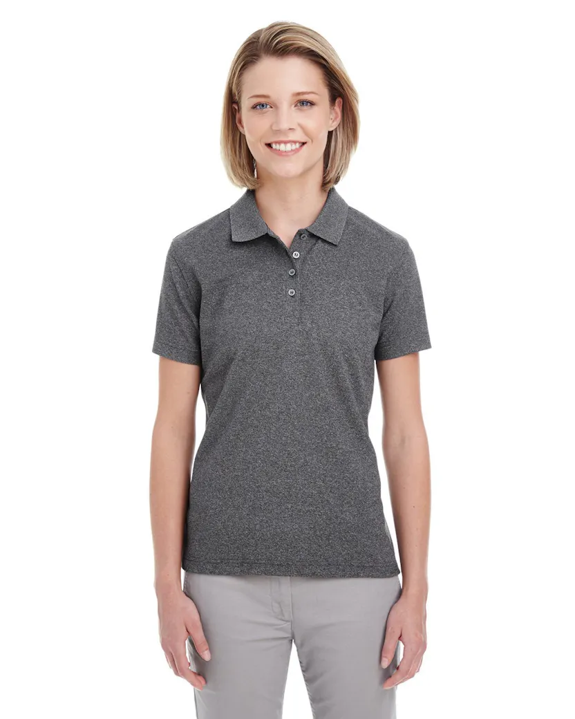 UltraClub UC100W Ladies' Heathered Piqu Polo - Ninja Transfers