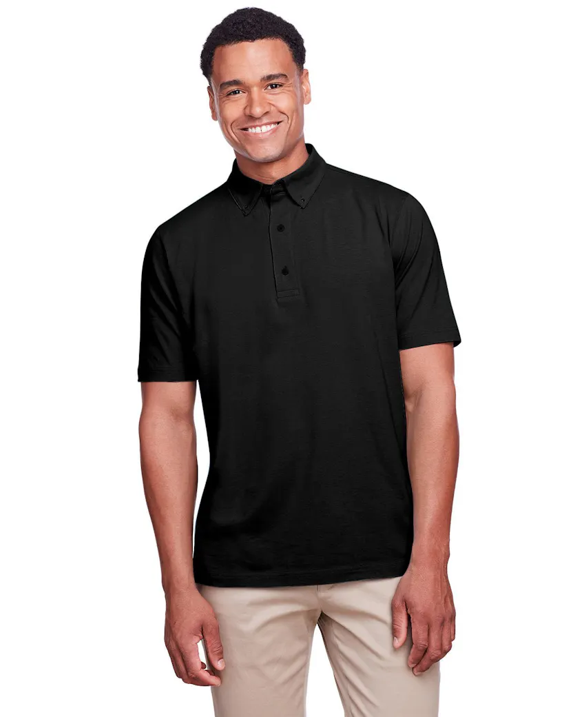 UltraClub UC105 Men's Lakeshore Stretch Cotton Performance Polo - Ninja Transfers