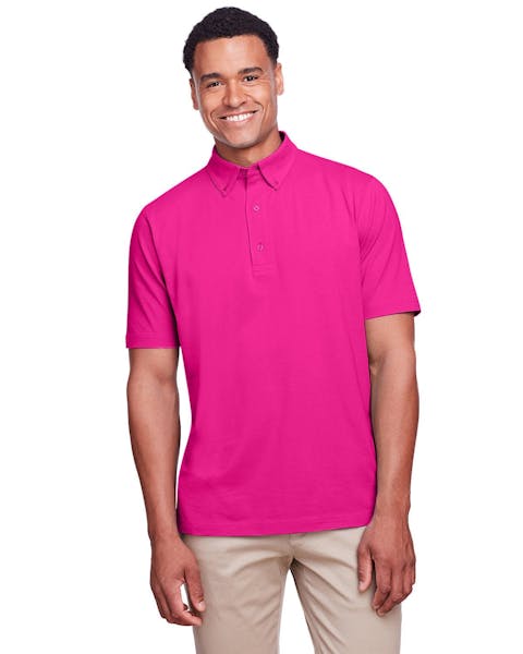 UltraClub UC105 Men's Lakeshore Stretch Cotton Performance Polo - Ninja Transfers