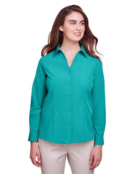 UltraClub UC500W Ladies' Bradley Performance Woven Shirt - Ninja Transfers