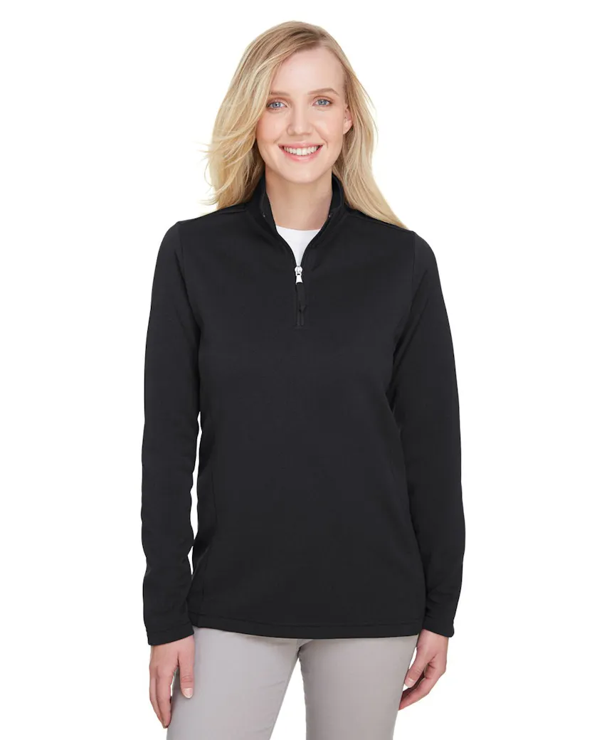 UltraClub UC792W Ladies' Coastal Pique Fleece Quarter - Zip - Ninja Transfers