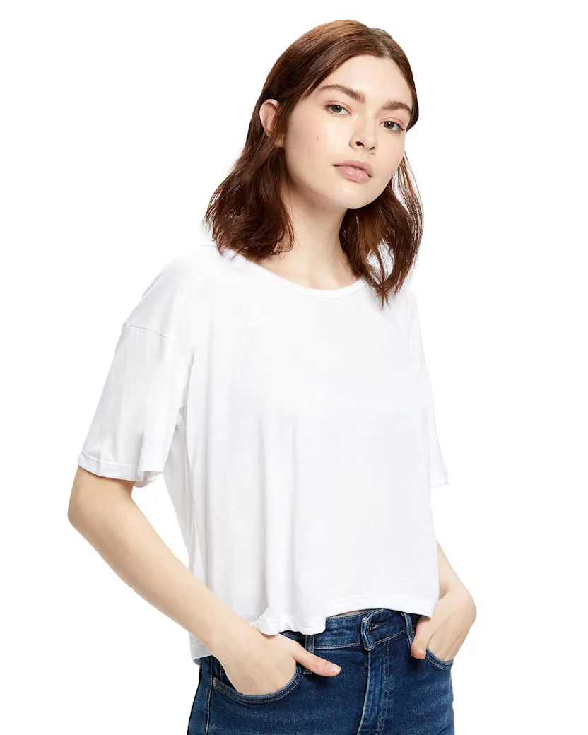 US Blanks US309 Ladies' Boxy Open Neck Top - Ninja Transfers
