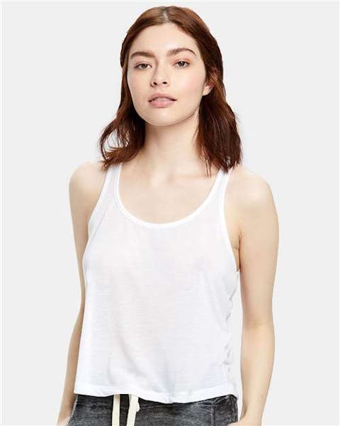 US Blanks US510 Women's Sheer Cropped Racer Tank Top - Ninja Transfers