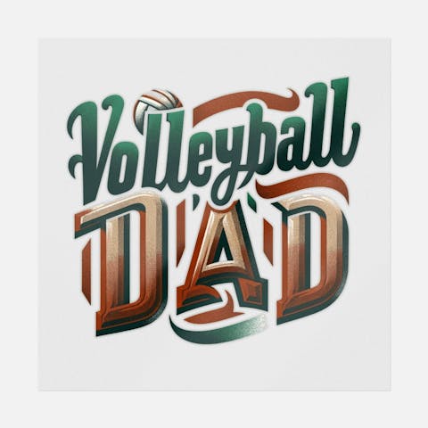 Volleyball Dad Lettering - Ninja Transfers