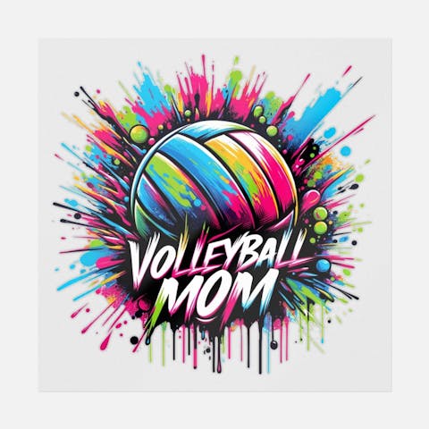 Volleyball Mom Watercolor - Ninja Transfers