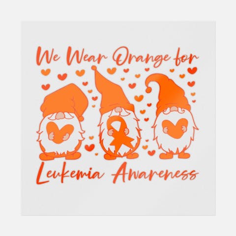 We Wear Orange For Leukemia Gnome - Ninja Transfers